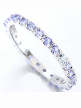 Platinum over Sterling Genuine Tanzanite sz 7 Ring